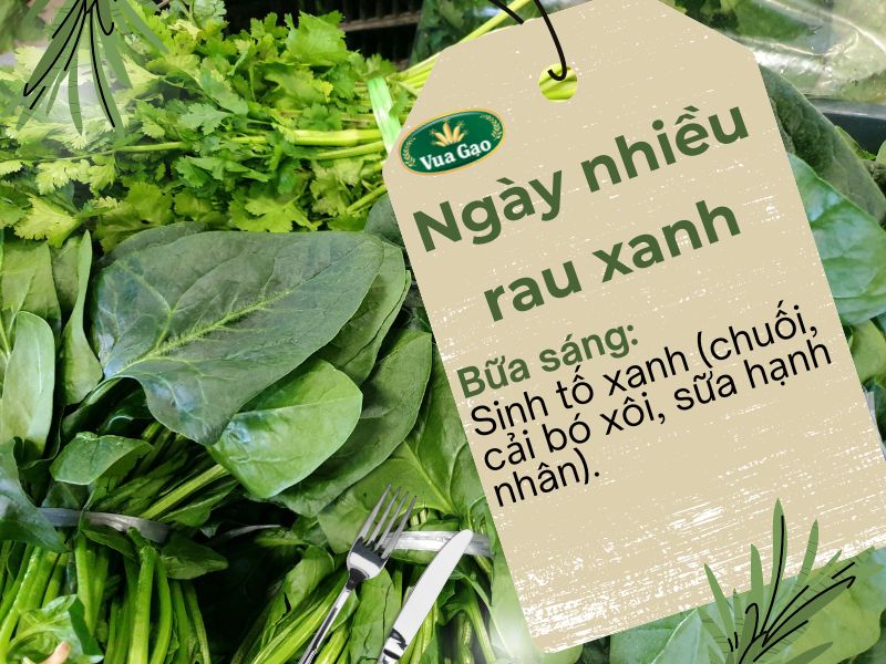 thực đơn rau xanh