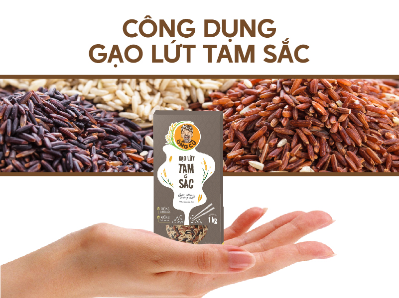 công dụng gạo lứt tam sắc