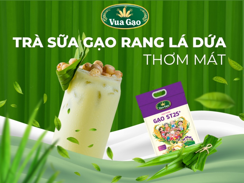 trà sữa gạo rang lá dứa